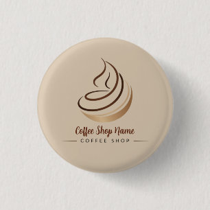 Modern Minimal Coffee Shop professional  shop 1 Inch Round Button