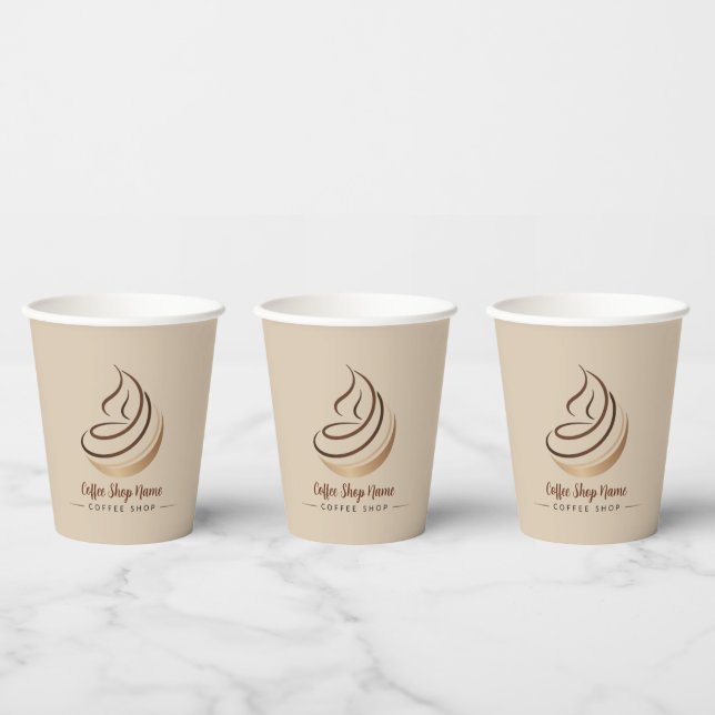 Modern Minimal Coffee Shop professional  shop Paper Cups (Multi)