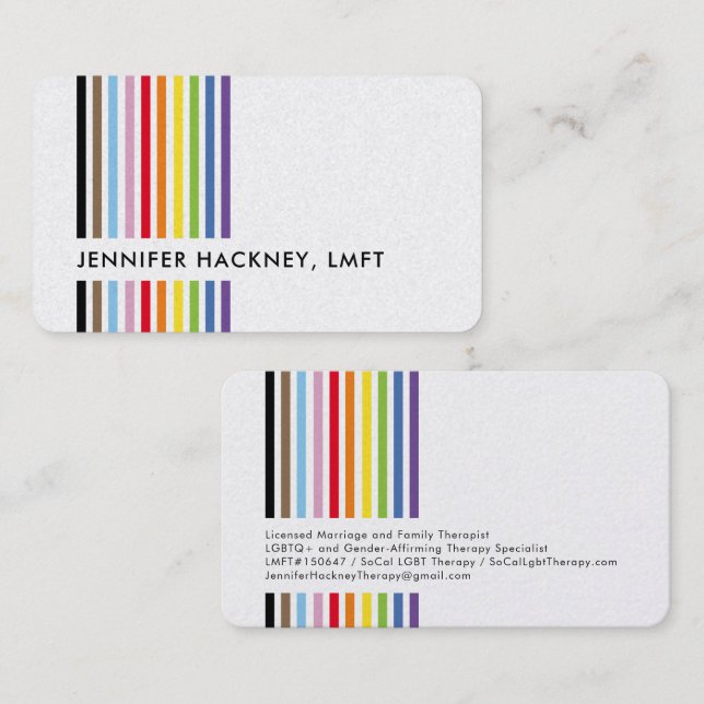 MODERN MINIMAL colorful simple rainbow pride LGBTQ Business Card (Front/Back)