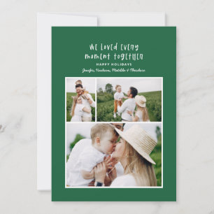 Modern minimal colourful family Christmas photo Holiday Card