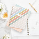 Modern Minimal Colourful Rainbow Stripes Name Planner<br><div class="desc">Fun,  modern,  and colourful rainbow stripes personalized name planner. The design features a modern colourful rainbow pattern strip design and a personalized name. Design by Moodthology Papery.</div>