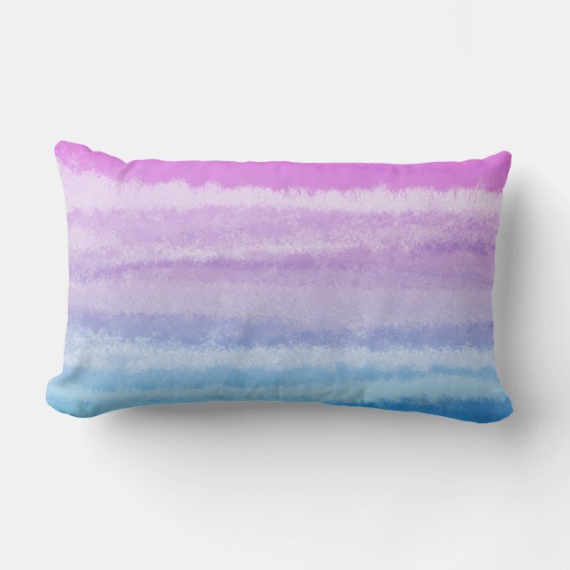 Modern Minimal Colourful Watercolor Pastel Lines Lumbar Pillow (Front)