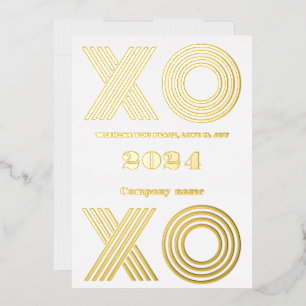 Modern minimal,Company  elegant XO XO Foil Holiday Card