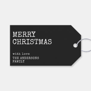 Modern Minimal Contemporary Merry Christmas Gift Tags