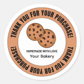 Modern Minimal Cookie Thank You for Your Order Classic Round Sticker