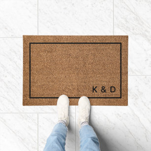 Modern Minimal Couple Monogram Housewarming Doormat