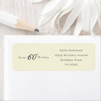 Modern Minimal Cream 60th Birthday Address