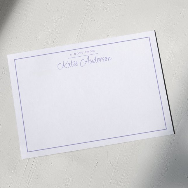 Modern Minimal Cursive Script Pastel Purple Card (Creator Uploaded)