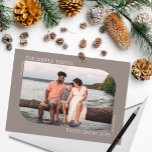 Modern Minimal Curved Frame 1 Photo Christmas Holiday Card<br><div class="desc">With all the craziness in our lives (especially around the holiday season), this simply designed Christmas photo card is perfect for sending out to family and friends! It features a horizontally oriented curved corners frame and a simple tan brown and white colour scheme. Text reads, "The simple things bring great...</div>