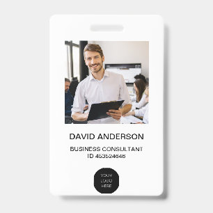 Modern Minimal Custom Employee Photo Logo Badge