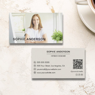 Modern Minimal Custom Photo Professional Business Card