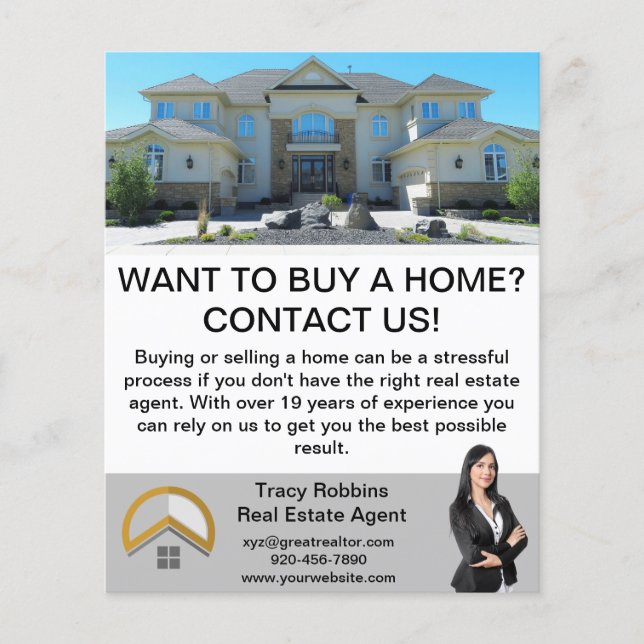 Modern Minimal Custom Realtor Real Estate QR Flyer (Front)