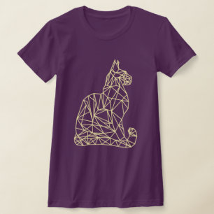 Modern Minimal Cute Unisex Abstract Geometric Cat T-Shirt