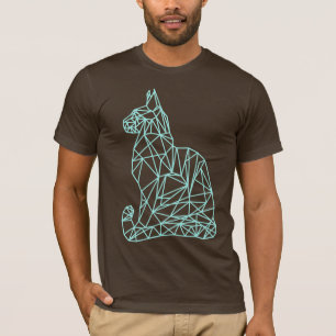 Modern Minimal Cute Unisex Abstract Geometric Cat T-Shirt