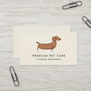 Modern Minimal Dachshund Dog Pet Care Business Card
