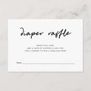 Modern Minimal Diaper Raffle Insert   Blue