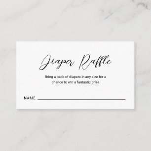 Modern Minimal Diaper Raffle Simple Baby Shower Enclosure Card