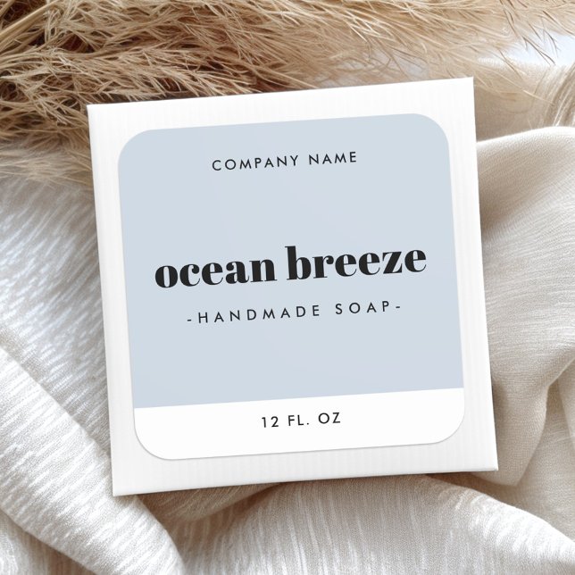 Modern minimal dusty blue square product label (Modern minimal dusty blue square product label)