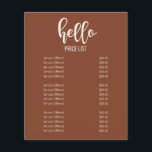 Modern Minimal Earth Tones Nails Salon Price List Flyer<br><div class="desc">Modern Minimal Earth Tones Nails Salon Price List Flyer</div>