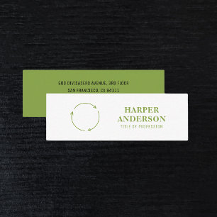 Modern Minimal Eco Recycling Mini    Green Business Card