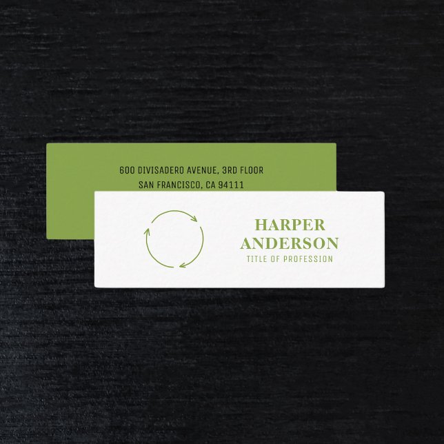 Modern Minimal Eco Recycling Mini |  Green Business Card (Creator Uploaded)