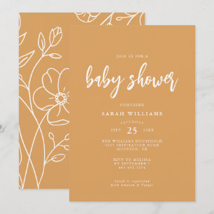 Modern Minimal Elegant Baby Shower Invitation