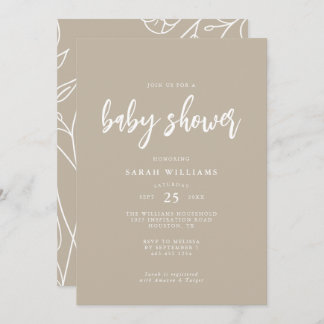 Modern Minimal Elegant Baby Shower | Invitation