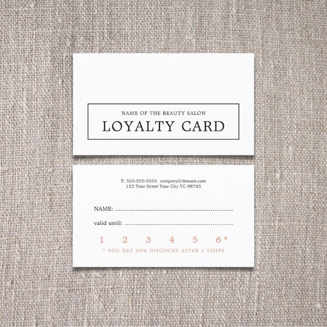 Modern Minimal Elegant Beauty Loyalty Card (Creator Uploaded)