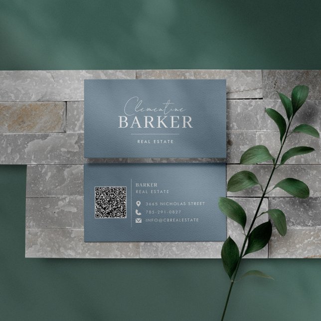 Modern minimal elegant blue simple typography business card (Creator Uploaded)