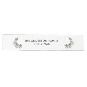 Modern minimal elegant botanical family medium table runner