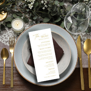 Modern Minimal Elegant Calligraphy Script Wedding Menu