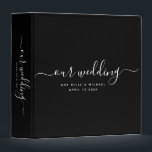Modern Minimal Elegant Calligraphy Wedding Album Binder<br><div class="desc">This modern calligraphy 3 ring binder is perfect for a simple yet beautiful wedding. The neutral design features your names and wedding date in minimalist typography alongside romantic and whimsical script. This is the black and white version.</div>
