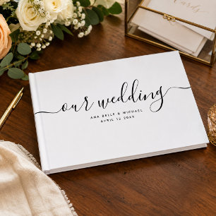 Modern Minimal Elegant Chic Handwritten Wedding Guest Book