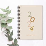 Modern minimal elegant colourful personalised planner<br><div class="desc">Modern minimal elegant colourful personalised simple stylish unique 2024 personalised design.</div>