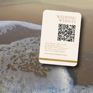 Modern Minimal Elegant Copper QR code Wedding Enclosure Card