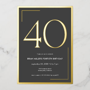 Modern Minimal Elegant Fortieth Birthday