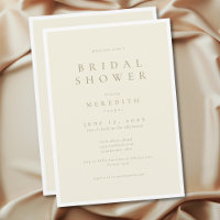 Modern Minimal Elegant Ivory Cream Bridal Shower
