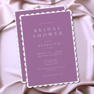Modern Minimal Elegant Lilac Purple Bridal Shower Invitation
