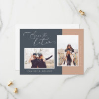 Modern, Minimal Elegant Navy & Tan Two Tone Photo