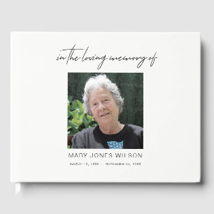 MODERN MINIMAL ELEGANT PHOTO SYMPATHY MEMORIAL GUEST BOOK