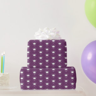 Modern minimal elegant purple class of graduation wrapping paper