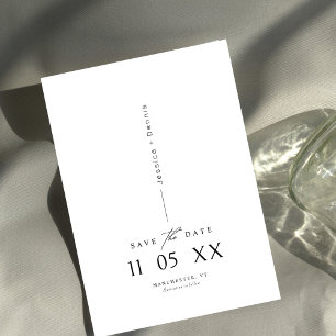 Modern Minimal Elegant Script B&W Save the Date Invitation