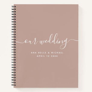 Modern Minimal Elegant Script Blush Wedding Guest Notebook