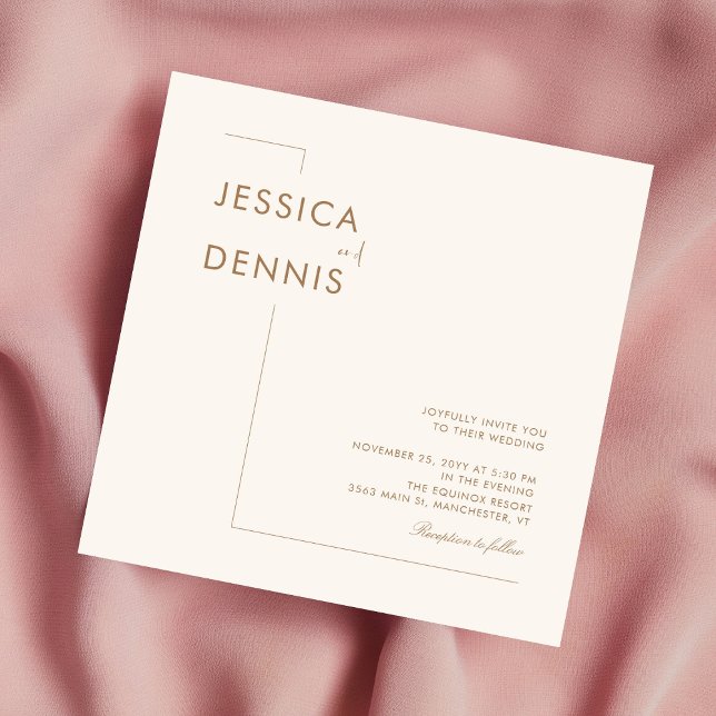 Modern Minimal Elegant Script Boho Square Wedding Invitation (Creator Uploaded)