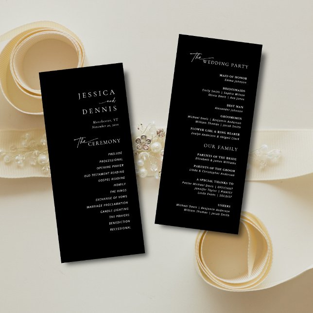 Modern Minimal Elegant Script Chic Wedding Program (Creator Uploaded)