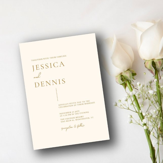 Modern Minimal Elegant Script Copper Wedding Invitation (Creator Uploaded)