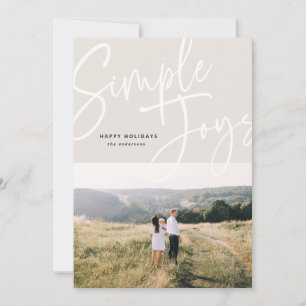 Modern, minimal elegant script holiday photo card
