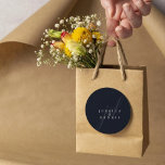 Modern Minimal Elegant Script Monogram Wedding Classic Round Sticker<br><div class="desc">Modern Minimal Elegant Script Monogram Wedding Classic Round Sticker Add a touch of elegance to your wedding with these modern, minimalist, and elegant script monogram classic round stickers. Crafted in classic dark navy blue and bridal heath colours, these stickers are perfect for sealing invitations, favour bags, or adding a personalized...</div>