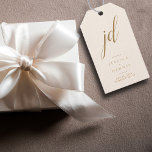 Modern Minimal Elegant Script Monogram Wedding Gift Tags<br><div class="desc">Modern Minimal Elegant Calligraphy Script Monogram Wedding Gift Tags Add a touch of elegance to your wedding favours with these stunning, modern, minimalist, and elegant calligraphy script monogram gift tags. Crafted in classic bridal heath, copper and gold, these tags are the perfect way to personalize your gifts and thank your...</div>