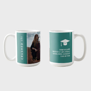 Modern Minimal Elegant Sleek Photo Graduation Gift Coffee Mug